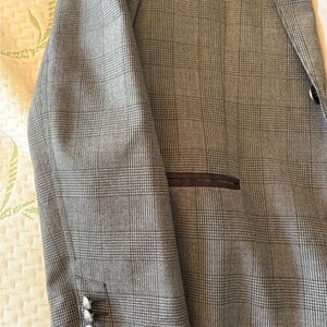 Men's Gray Checkered Blazer - John Varvatos USA